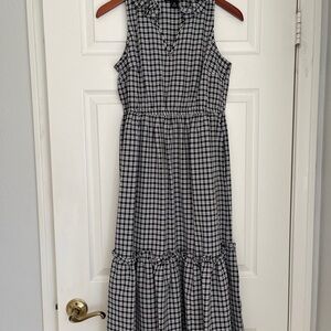 Chic Black and White Plaid Dress